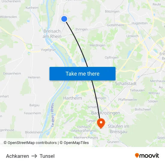 Achkarren to Tunsel map