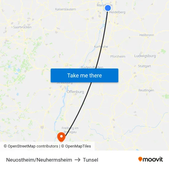 Neuostheim/Neuhermsheim to Tunsel map