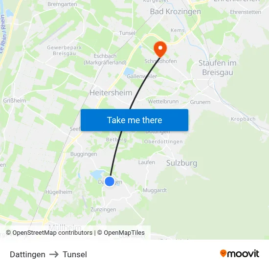 Dattingen to Tunsel map