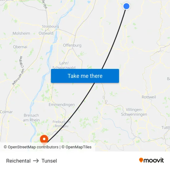 Reichental to Tunsel map
