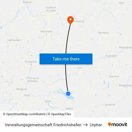 Verwaltungsgemeinschaft Friedrichshafen to Urphar map
