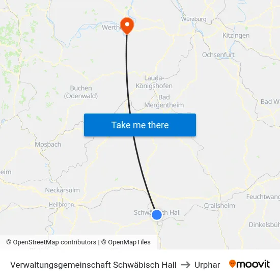 Verwaltungsgemeinschaft Schwäbisch Hall to Urphar map