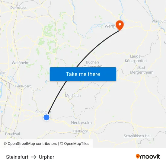 Steinsfurt to Urphar map