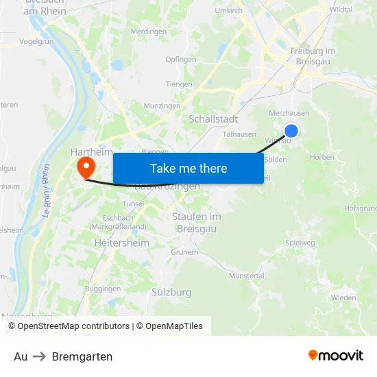 Au to Bremgarten map