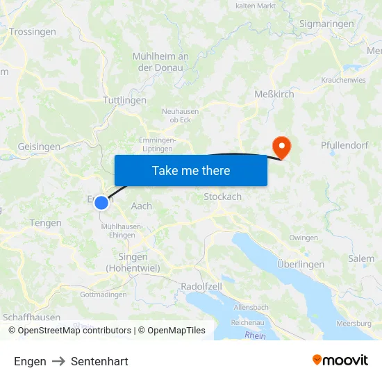 Engen to Sentenhart map