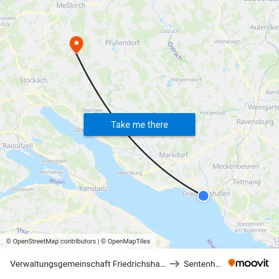 Verwaltungsgemeinschaft Friedrichshafen to Sentenhart map