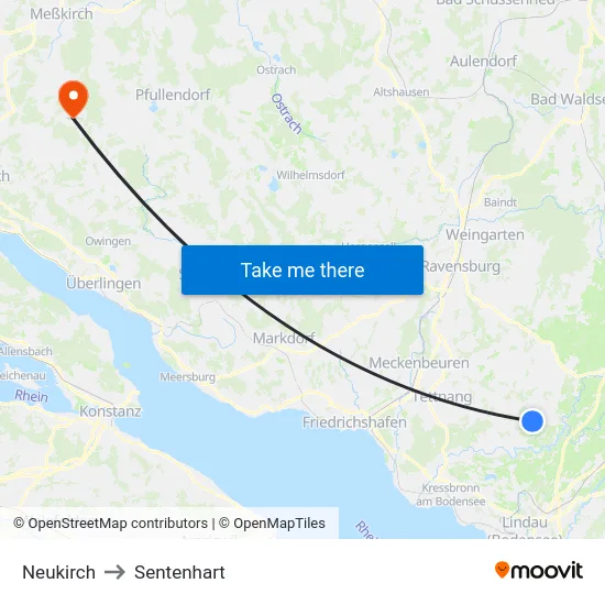 Neukirch to Sentenhart map