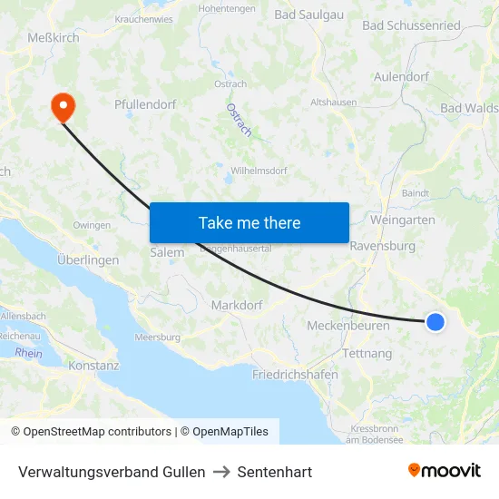 Verwaltungsverband Gullen to Sentenhart map