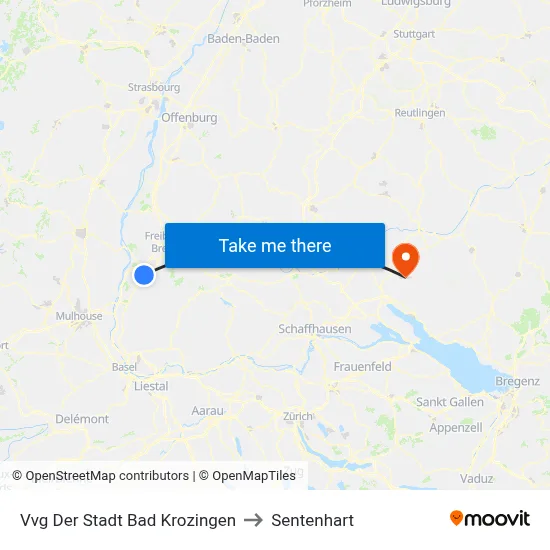 Vvg Der Stadt Bad Krozingen to Sentenhart map