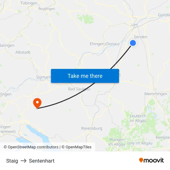 Staig to Sentenhart map