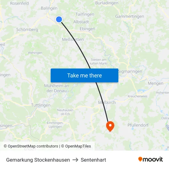 Gemarkung Stockenhausen to Sentenhart map
