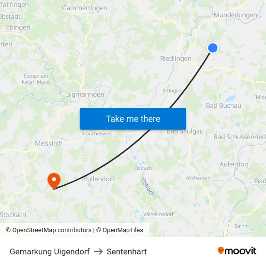 Gemarkung Uigendorf to Sentenhart map