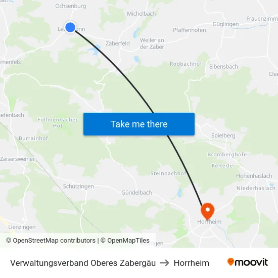 Verwaltungsverband Oberes Zabergäu to Horrheim map