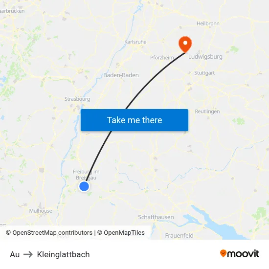 Au to Kleinglattbach map