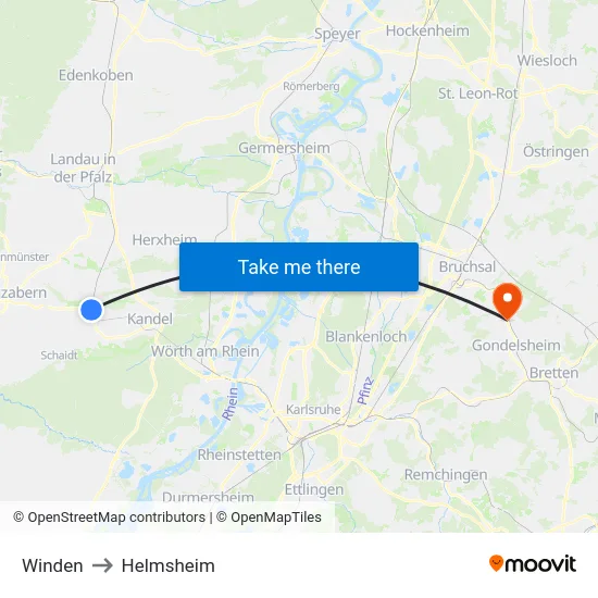 Winden to Helmsheim map