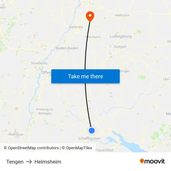 Tengen to Helmsheim map