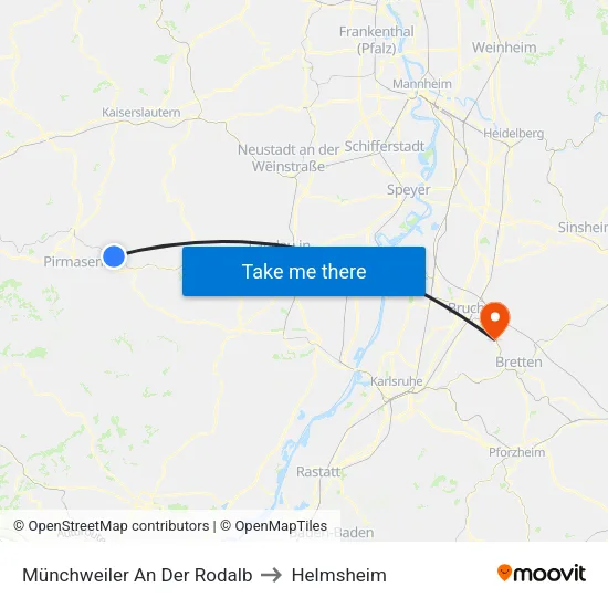Münchweiler An Der Rodalb to Helmsheim map