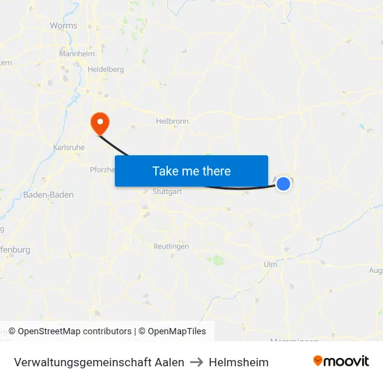 Verwaltungsgemeinschaft Aalen to Helmsheim map