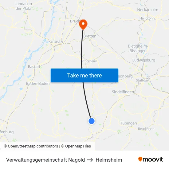 Verwaltungsgemeinschaft Nagold to Helmsheim map