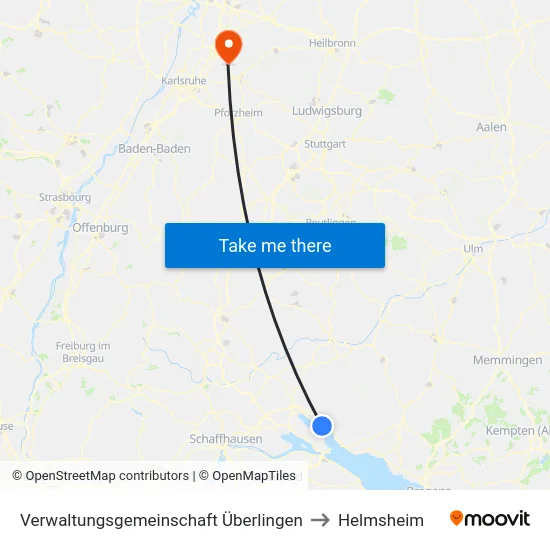 Verwaltungsgemeinschaft Überlingen to Helmsheim map