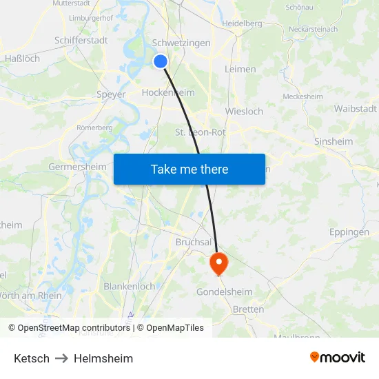 Ketsch to Helmsheim map