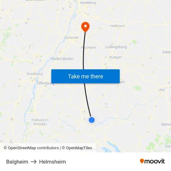 Balgheim to Helmsheim map
