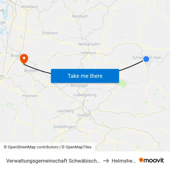 Verwaltungsgemeinschaft Schwäbisch Hall to Helmsheim map