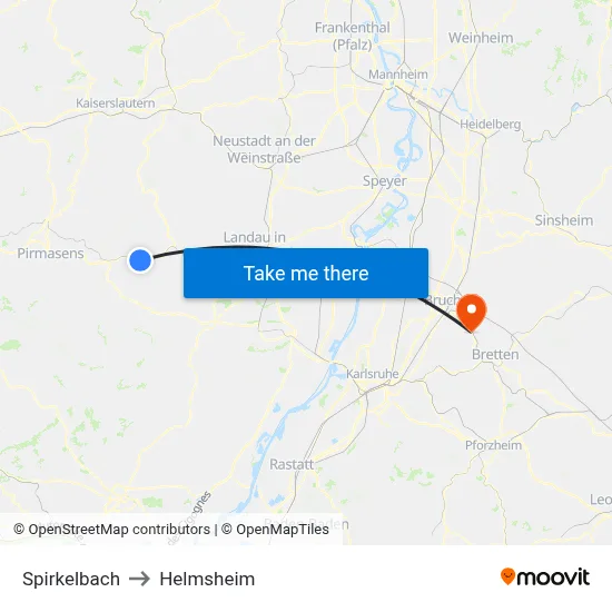 Spirkelbach to Helmsheim map