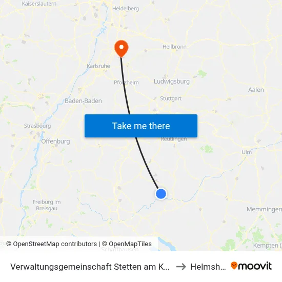 Verwaltungsgemeinschaft Stetten am Kalten Markt to Helmsheim map