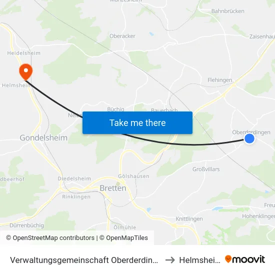 Verwaltungsgemeinschaft Oberderdingen to Helmsheim map