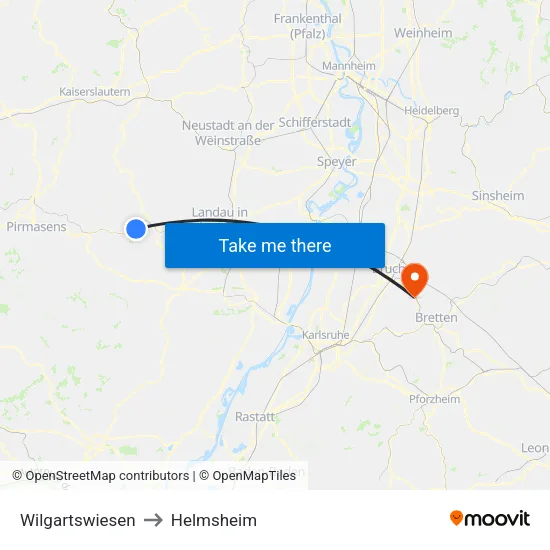 Wilgartswiesen to Helmsheim map