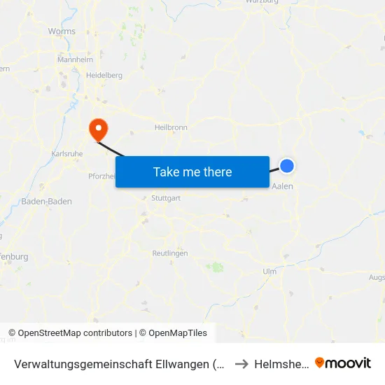 Verwaltungsgemeinschaft Ellwangen (Jagst) to Helmsheim map