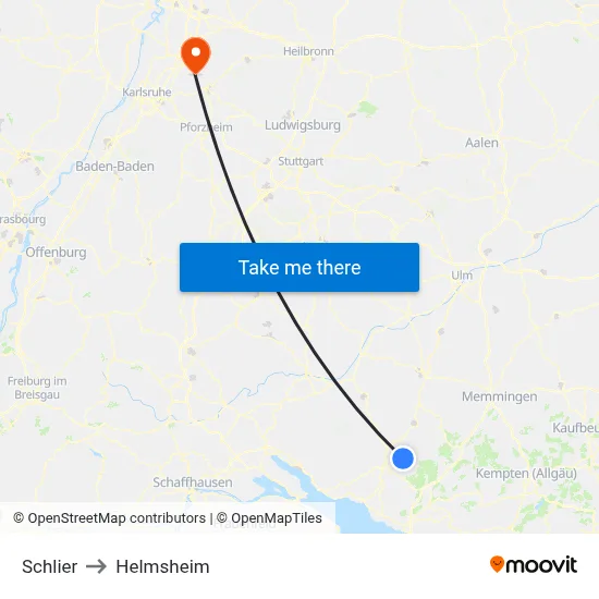 Schlier to Helmsheim map