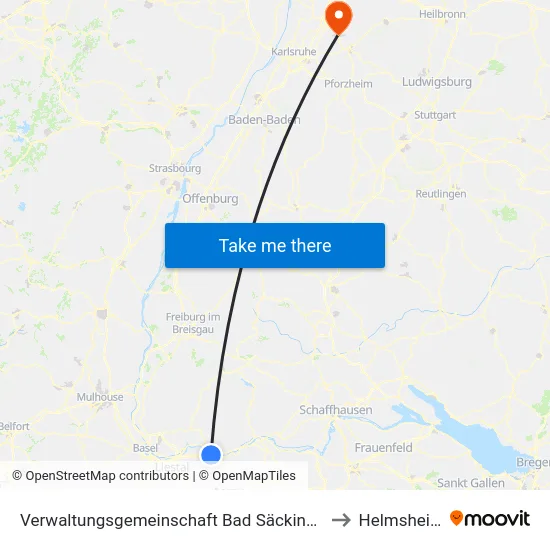 Verwaltungsgemeinschaft Bad Säckingen to Helmsheim map