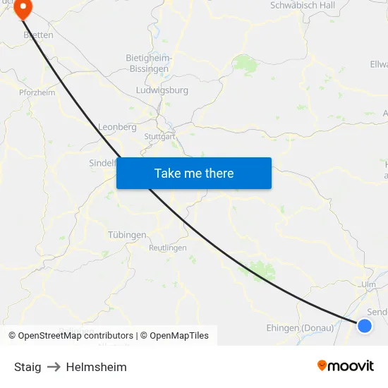 Staig to Helmsheim map