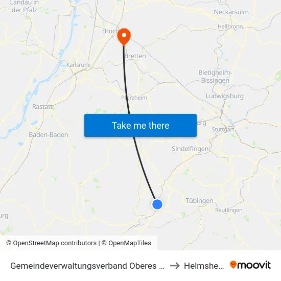 Gemeindeverwaltungsverband Oberes Gäu to Helmsheim map