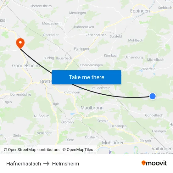 Häfnerhaslach to Helmsheim map