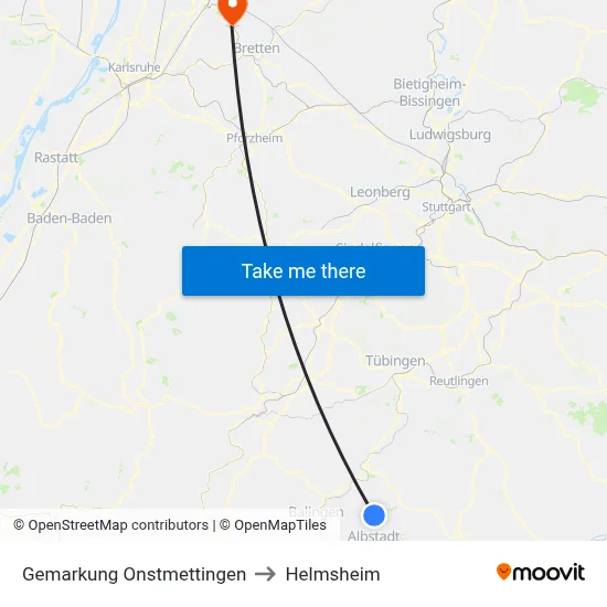 Gemarkung Onstmettingen to Helmsheim map