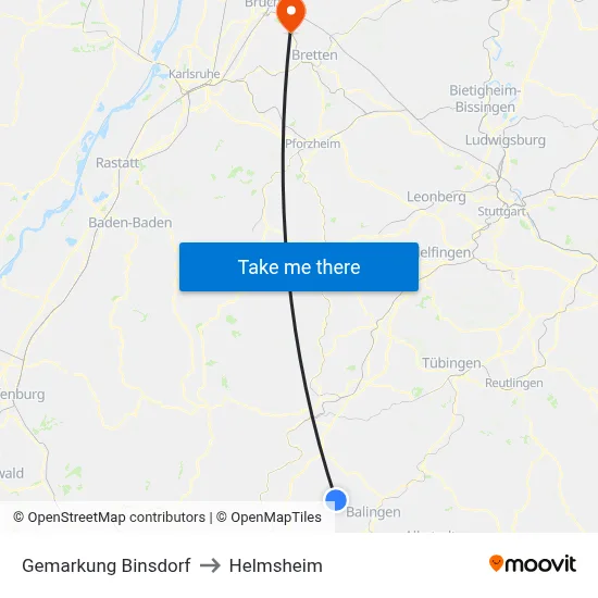 Gemarkung Binsdorf to Helmsheim map