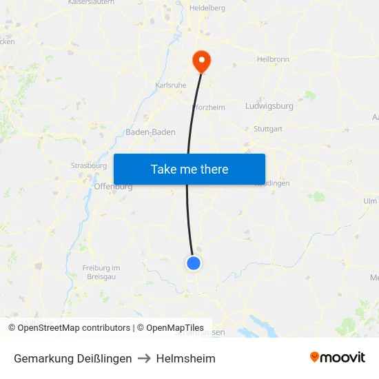 Gemarkung Deißlingen to Helmsheim map