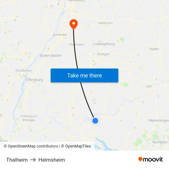 Thalheim to Helmsheim map