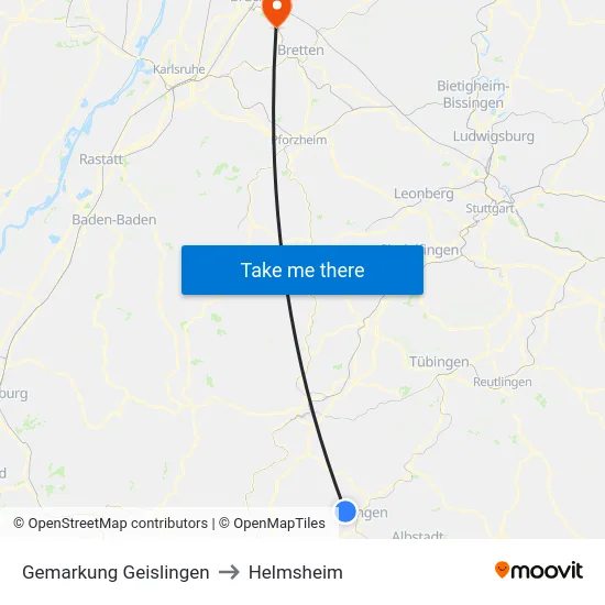 Gemarkung Geislingen to Helmsheim map