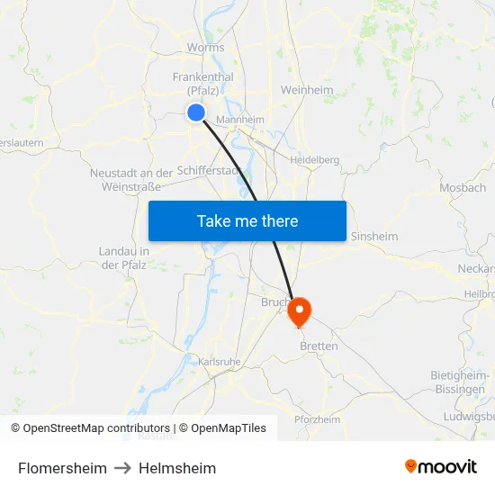 Flomersheim to Helmsheim map