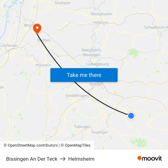Bissingen An Der Teck to Helmsheim map
