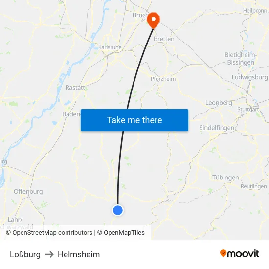 Loßburg to Helmsheim map