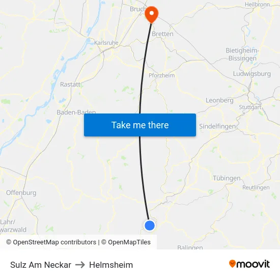 Sulz Am Neckar to Helmsheim map