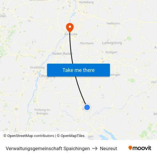Verwaltungsgemeinschaft Spaichingen to Neureut map