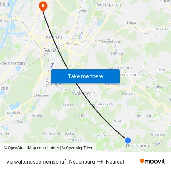 Verwaltungsgemeinschaft Neuenbürg to Neureut map