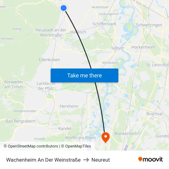 Wachenheim An Der Weinstraße to Neureut map