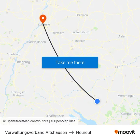 Verwaltungsverband Altshausen to Neureut map